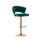 Elegant Velvet Padded Golden Base Barstools