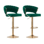 Elegant Velvet Padded Golden Base Barstools