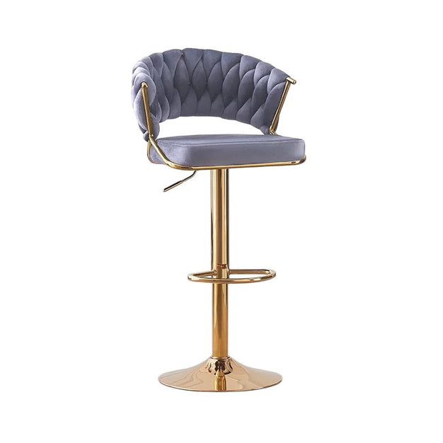 Elegant Velvet Padded Golden Base Barstools