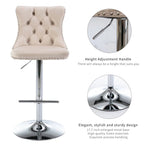 SERENITÀ Ivory Velvet Adjustable Bar Stools