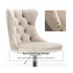 SERENITÀ Ivory Velvet Adjustable Bar Stools