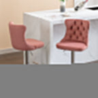 SERENITÀ Pink Velvet Adjustable Bar Stools