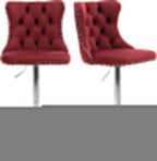 SERENITà Adjustable Red Velvet Bar Stools