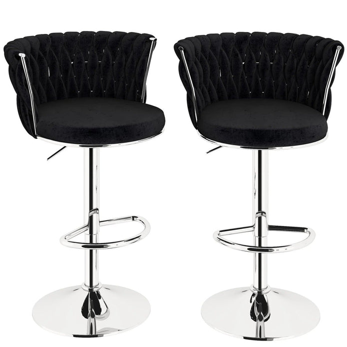 SERENITà Modern Swivel Velvet Counter Stool Set