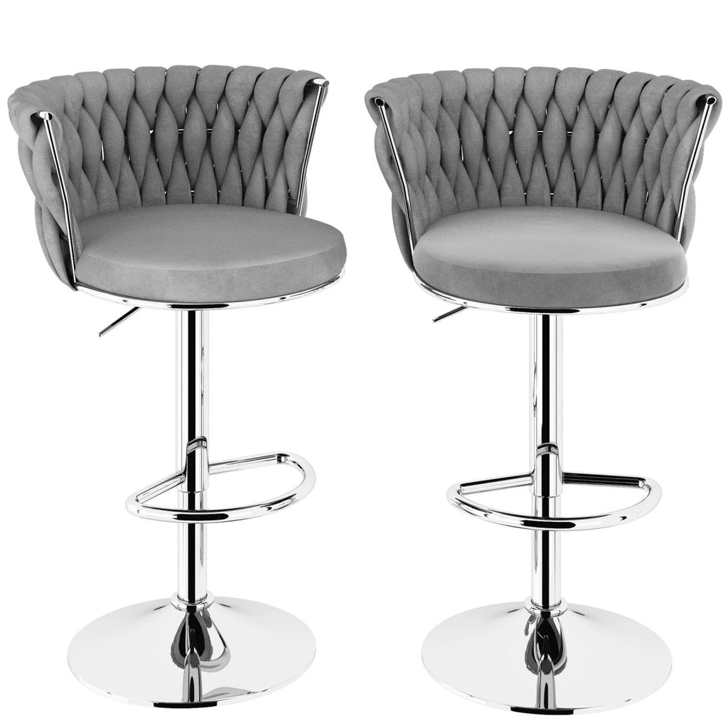 SERENITà Modern Swivel Velvet Counter Stool Set