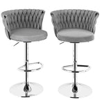 SERENITà Modern Swivel Velvet Counter Stool Set