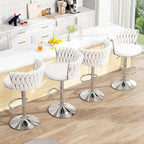 SERENITà Modern Swivel Velvet Counter Stool Set