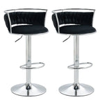 SERENITà Silver Velvet Adjustable Counter Stools