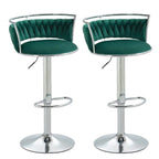 SERENITà Silver Velvet Adjustable Counter Stools