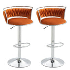 SERENITà Silver Velvet Adjustable Counter Stools