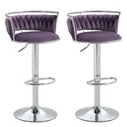 SERENITà Silver Velvet Adjustable Counter Stools