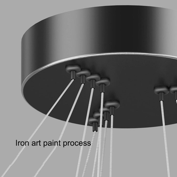 Black Minimalist 3-Ring LED Pendant Light