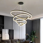 Black Minimalist 3-Ring LED Pendant Light