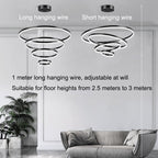 Black Minimalist 5 Rings LED Pendant Light