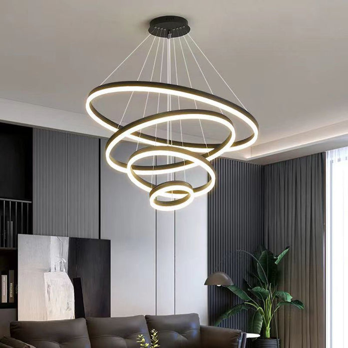 Gold Minimalist LED Pendant Chandelier