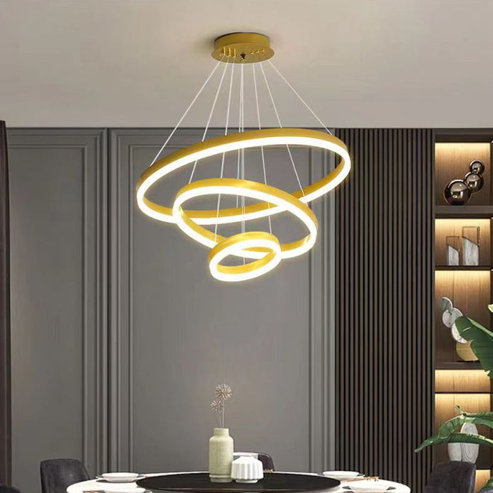 Gold Minimalist LED Pendant Chandelier
