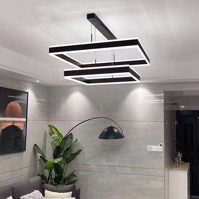 Modern Adjustable LED Square Pendant Chandelier