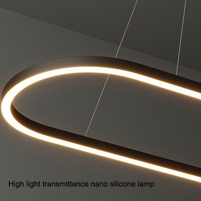 Modern Minimalist Adjustable Oval Pendant Light