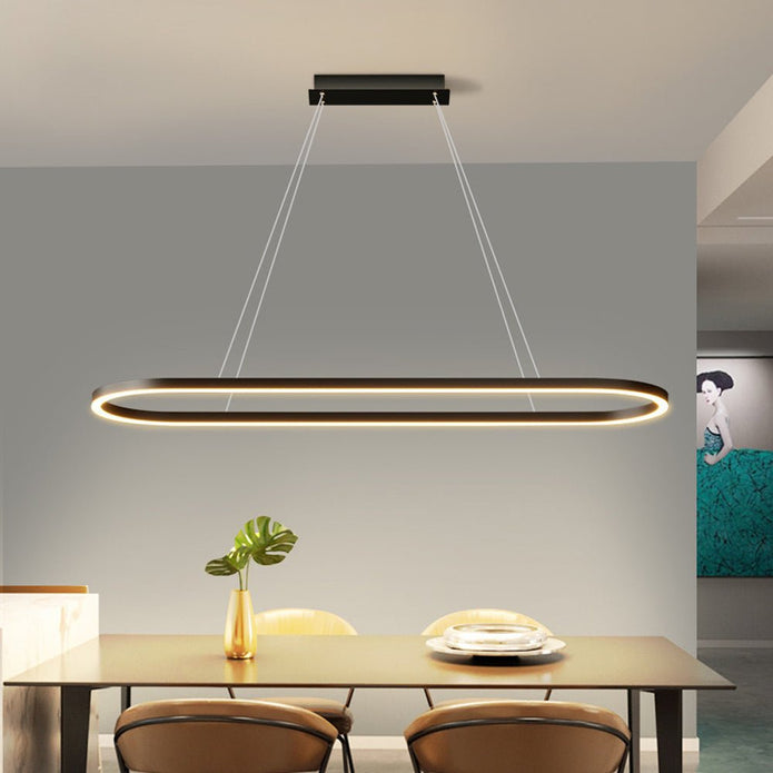 Modern Minimalist Adjustable Oval Pendant Light