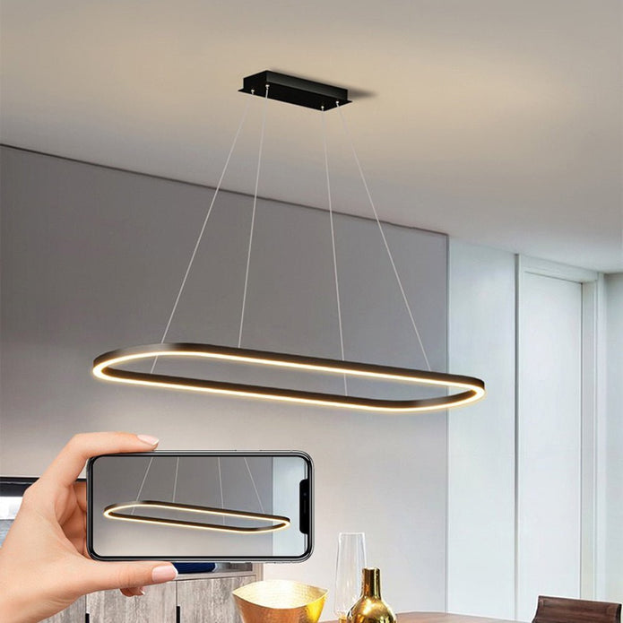 Modern Minimalist Adjustable Oval Pendant Light