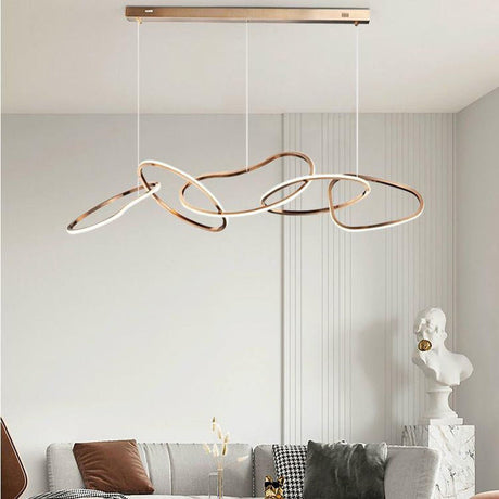 Nordic Minimalist Rose Gold LED Pendant Chandelier