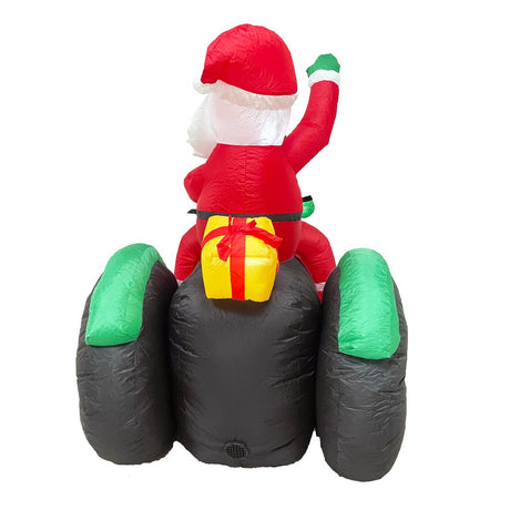 Festive Inflatable Santa and Penguin Scene