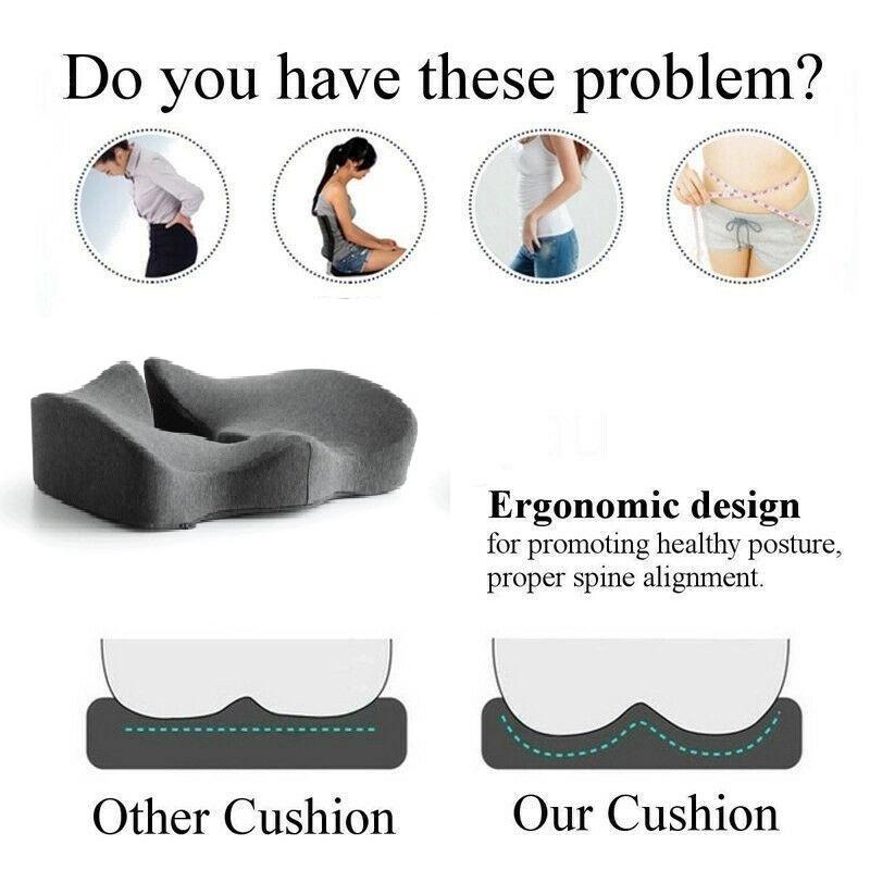Premium Memory Foam Coccyx Seat Cushion