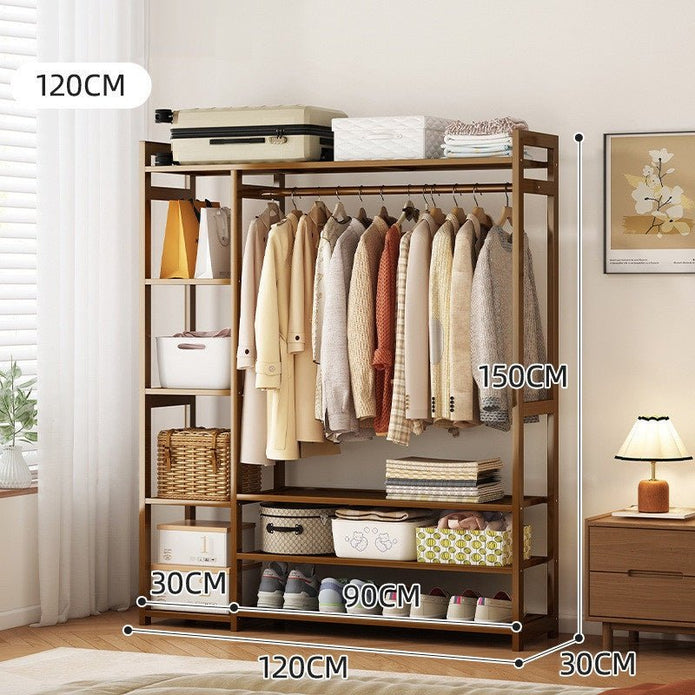 Stylish Bamboo Clothes Rack with Shelves