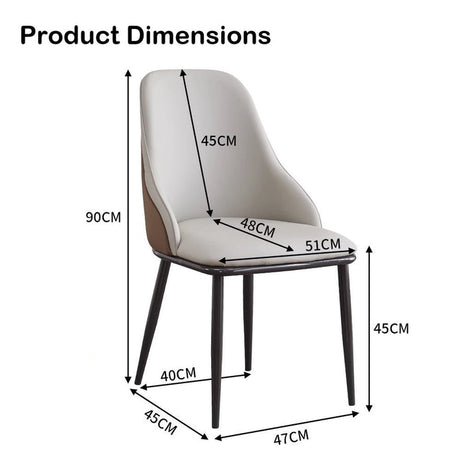 Modern Upholstered Leather Dining Chair Set