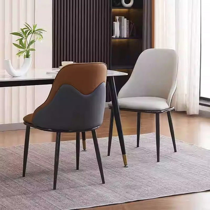 Modern Upholstered Leather Dining Chair Set