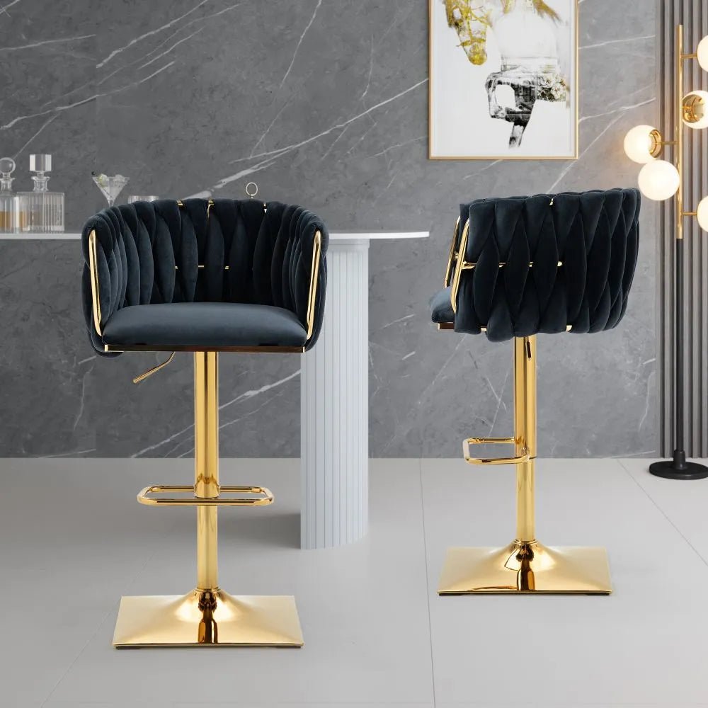 SERENITÀ Modern Velvet Adjustable Bar Stools
