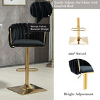 SERENITÀ Modern Velvet Adjustable Bar Stools