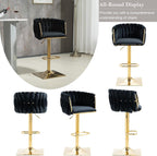 SERENITÀ Modern Velvet Adjustable Bar Stools