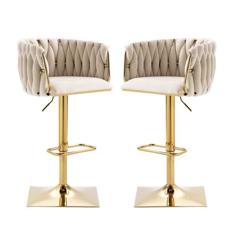 SERENITÀ Adjustable Velvet Bar Stools - Set of 2