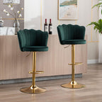 SERENITÀ Adjustable Velvet Swivel Bar Stools