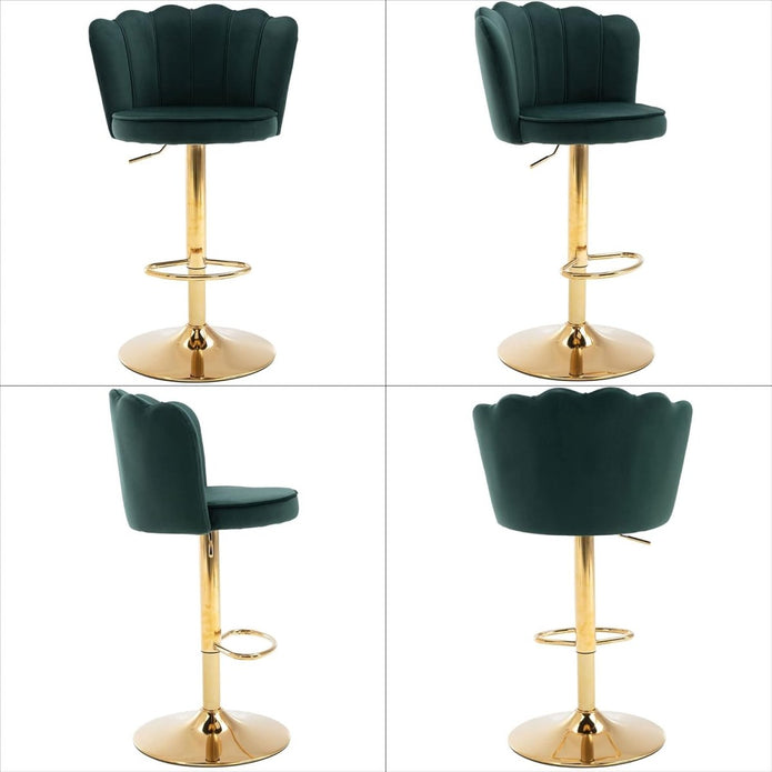 SERENITÀ Adjustable Velvet Swivel Bar Stools