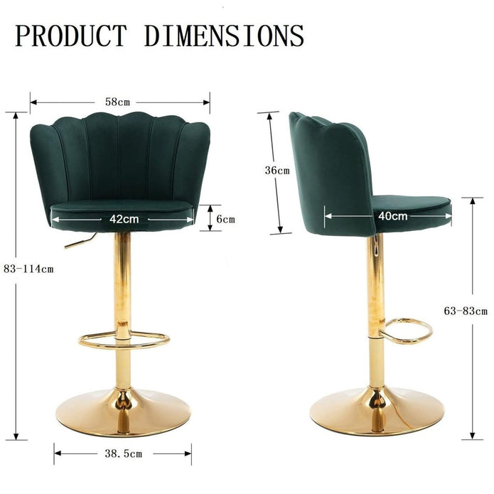 SERENITÀ Adjustable Velvet Swivel Bar Stools