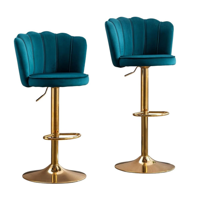 SERENITÀ Adjustable Velvet Swivel Bar Stools
