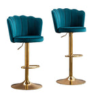 SERENITÀ Adjustable Velvet Swivel Bar Stools