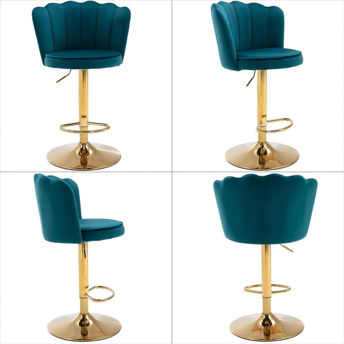 SERENITÀ Adjustable Velvet Swivel Bar Stools