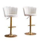 SERENITÀ Adjustable Velvet Swivel Bar Stools