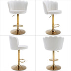 SERENITÀ Adjustable Velvet Swivel Bar Stools