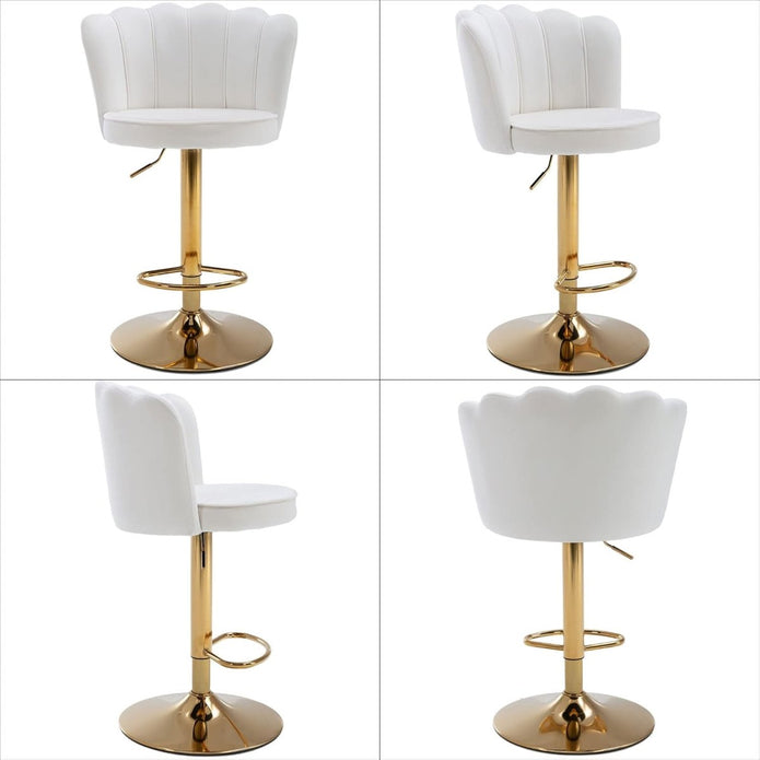 SERENITÀ Adjustable Velvet Swivel Bar Stools