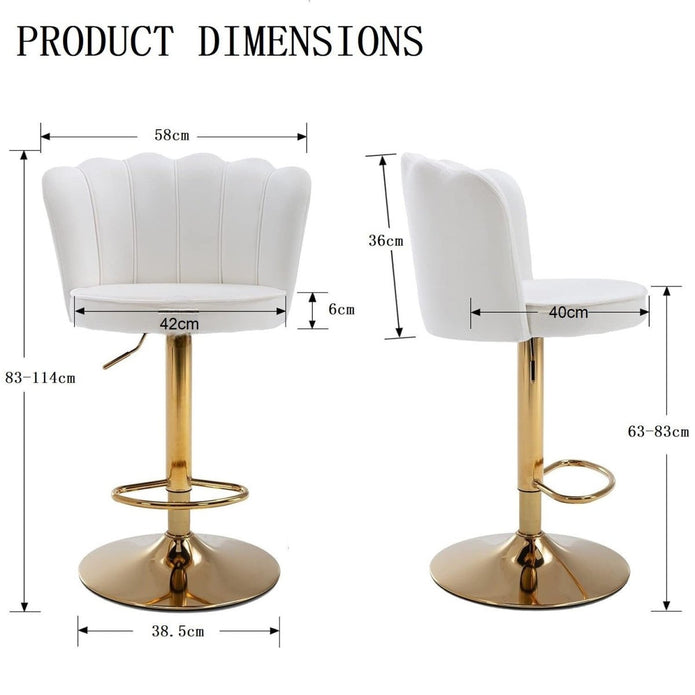 SERENITÀ Adjustable Velvet Swivel Bar Stools