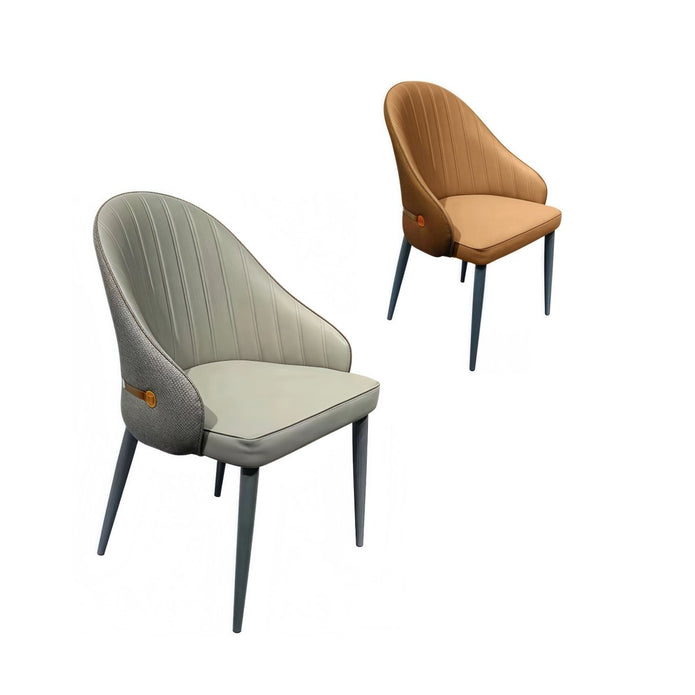 Mid Century Modern Faux Leather Dining Chairs Set