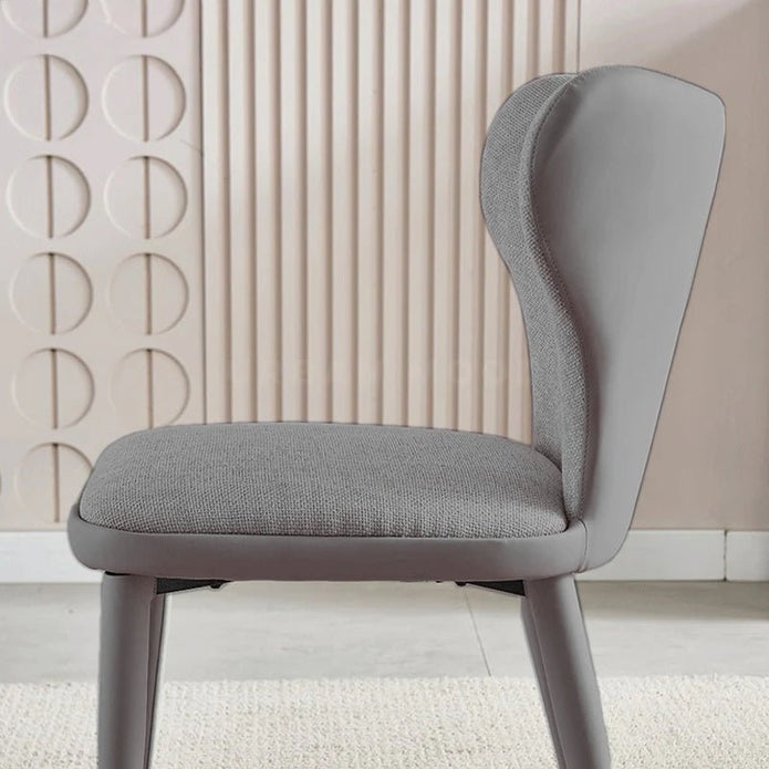 Modern Faux Leather and Flannel Accent Chair