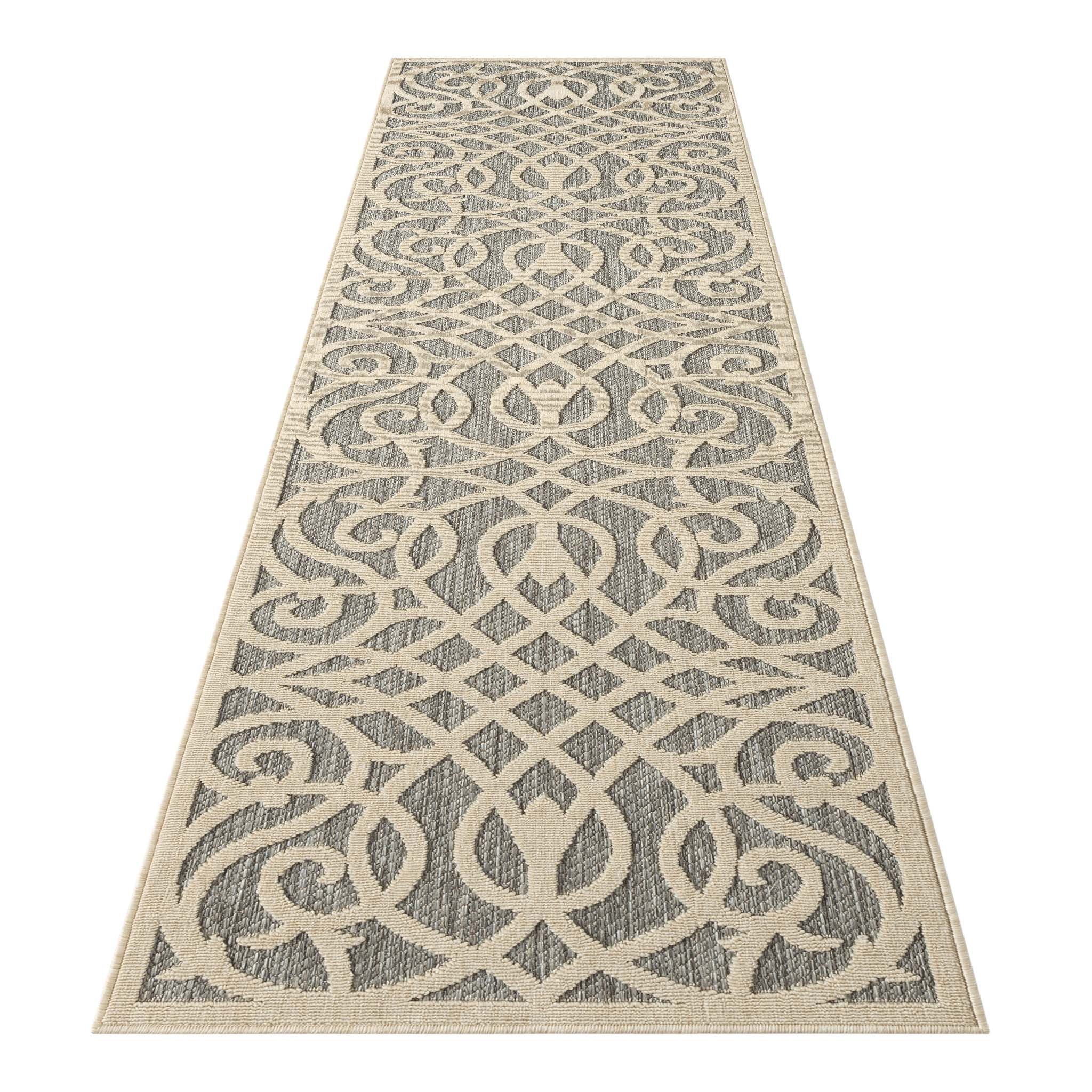 Alpha Grey Outdoor Runner Rug - 80x300