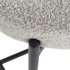 Sleek White Quartz Boucle Bar Stools