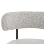 Sleek White Quartz Boucle Bar Stools