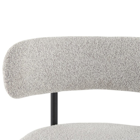 Sleek White Quartz Boucle Bar Stools